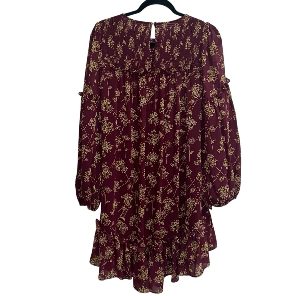 Cinq A Sept Zola Floral Print Chiffon Dress In Merlot/Starfruit